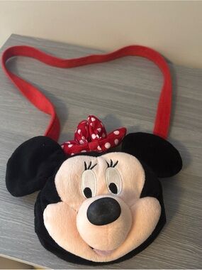 Disney Minnie Mouse Plush Crossbody Bag - Red, Black, Cream